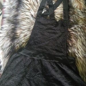 Black lace overalls